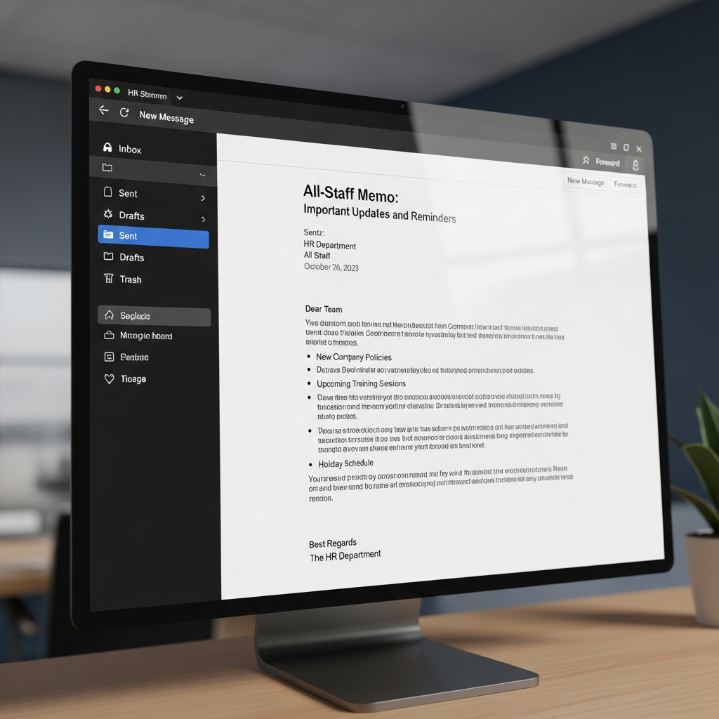 All-Staff Memo Email Format Example Example