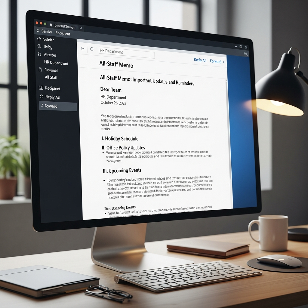 All-Staff Memo Email Format Example Example