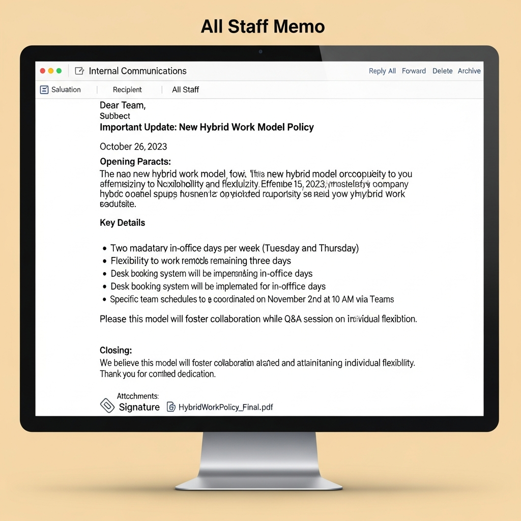 All-Staff Memo Email Format Example