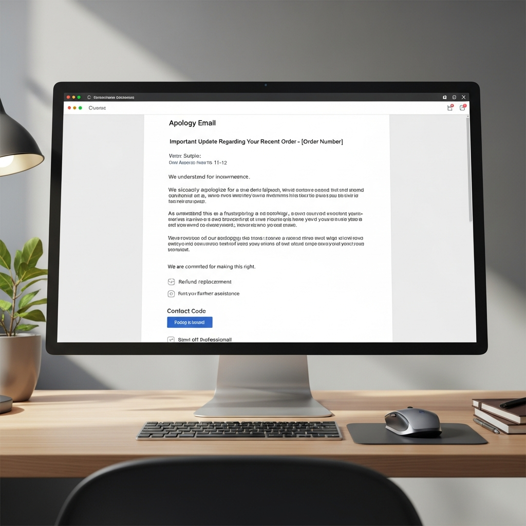 Apology Email Template To Customer US Example