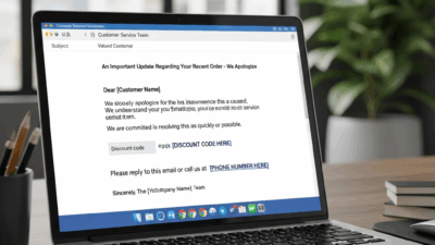 Apology Email Template To Customer US Example