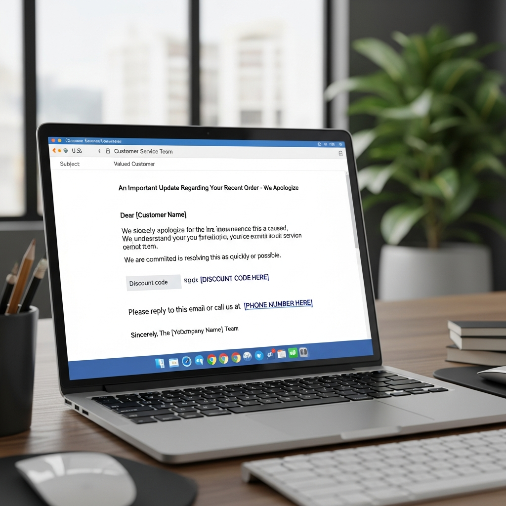 Apology Email Template To Customer US Example