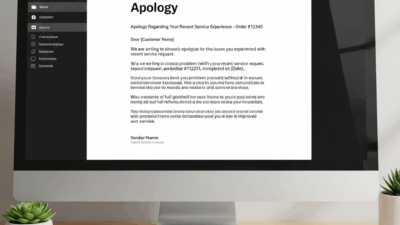 Apology Email Template To Customer US Example
