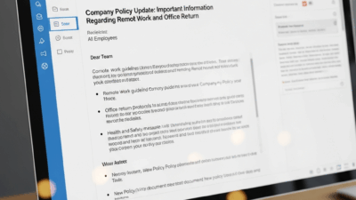 Company Policy Update Email Sample Example