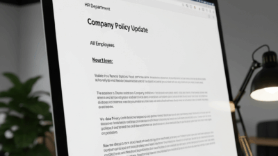 Company Policy Update Email Sample Example