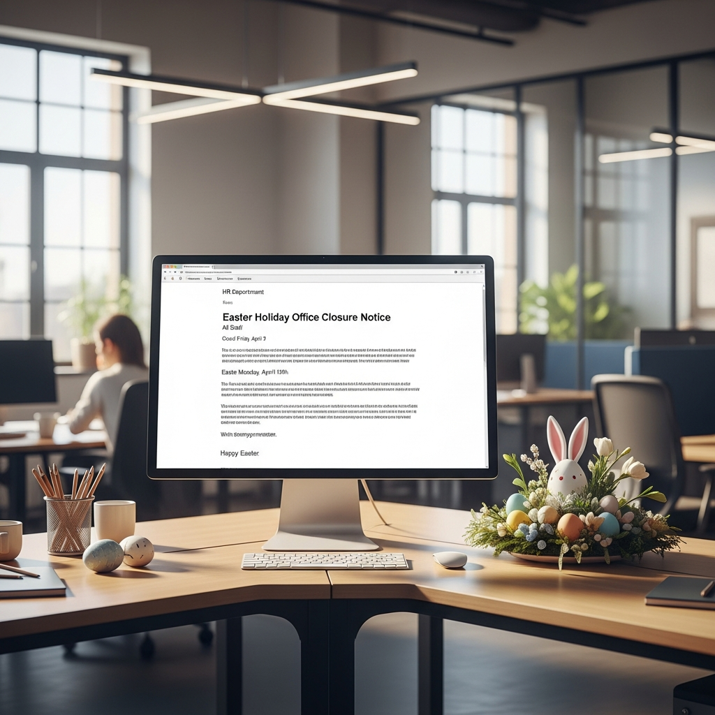 Easter Holiday Office Closure Email Sample Example