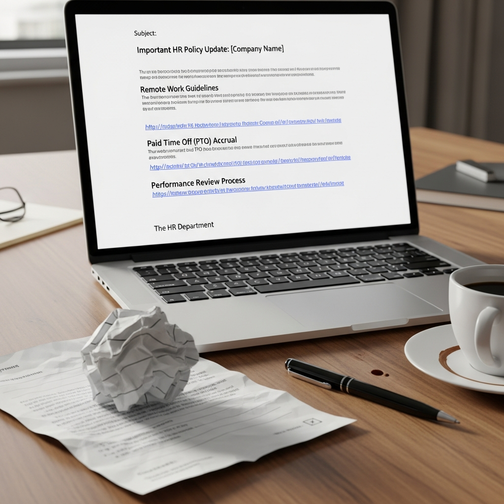 HR Policy Change Announcement Email Example