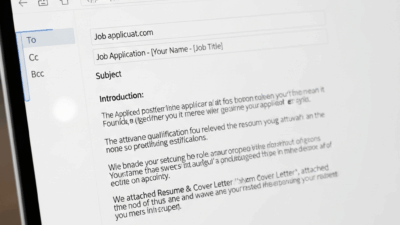Job Application Email Sample Example