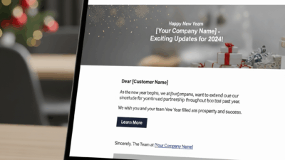 New Year Business Email Template Example