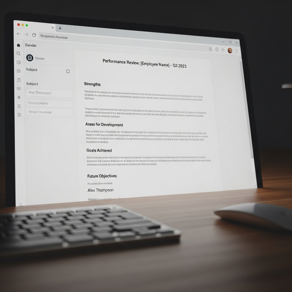 Performance Review Email Sample Example