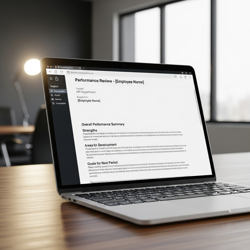 Performance Review Email Sample Example