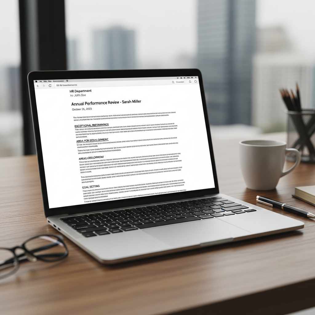 Performance Review Email Sample Example