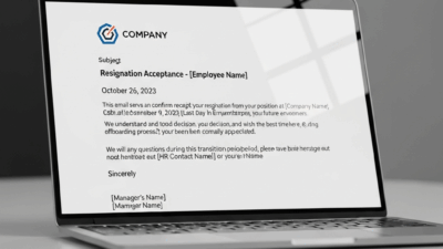 Resignation Acceptance Email Template Example