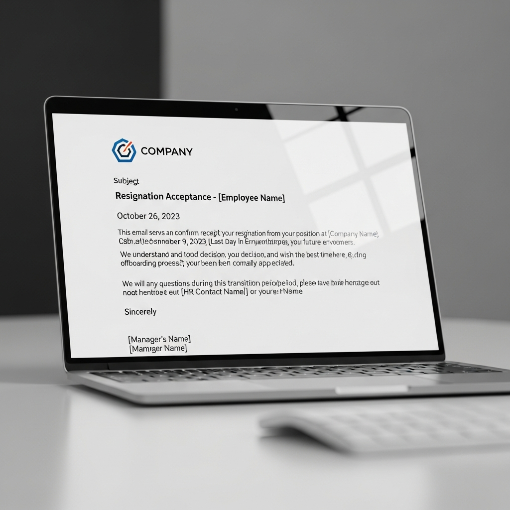 Resignation Acceptance Email Template Example