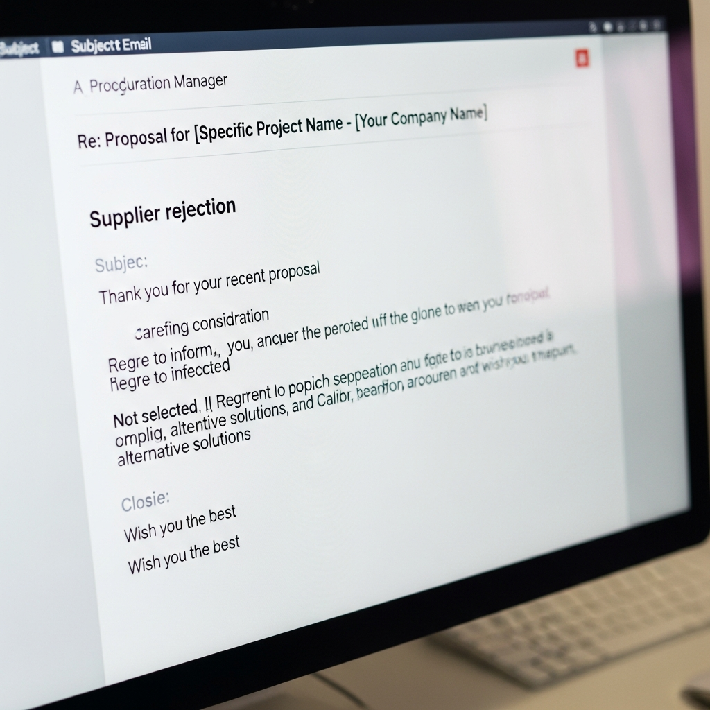 Supplier Rejection Email Professional Example