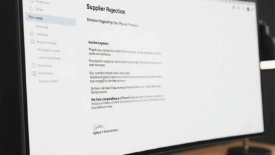 Supplier Rejection Email Professional Example